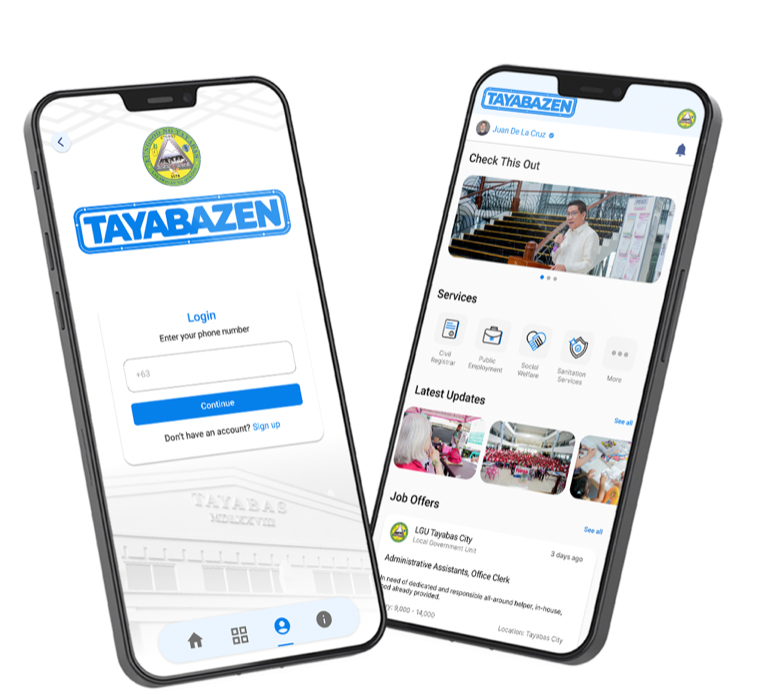 Tayabazen mobile app shown on a phone